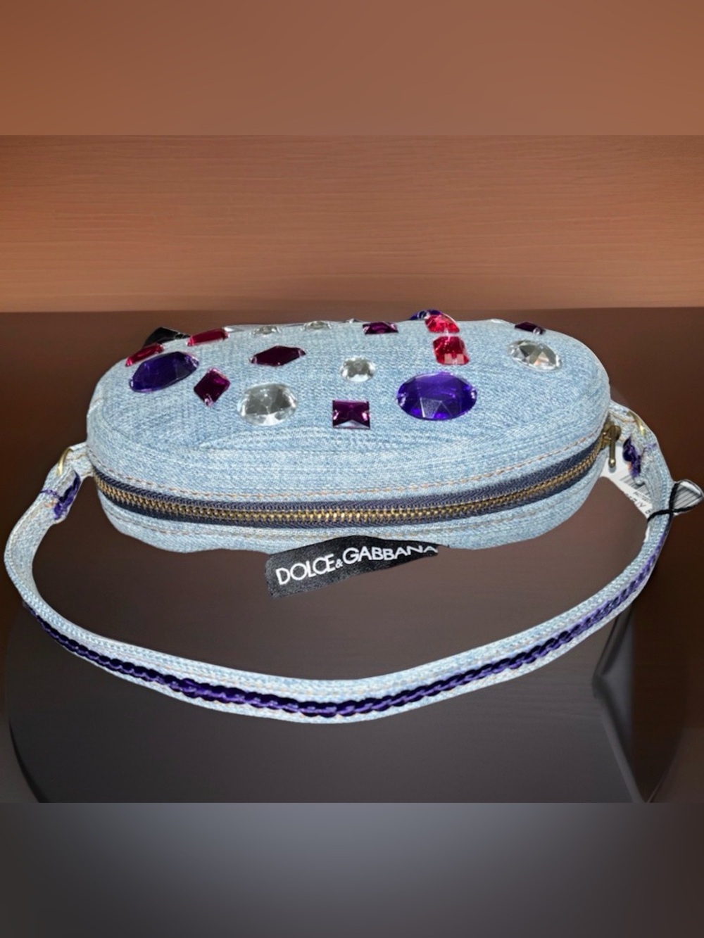 Dolce & Gabbana NWT Denim Gem Stone Handbag with Dust bag - Picture 4 of 11